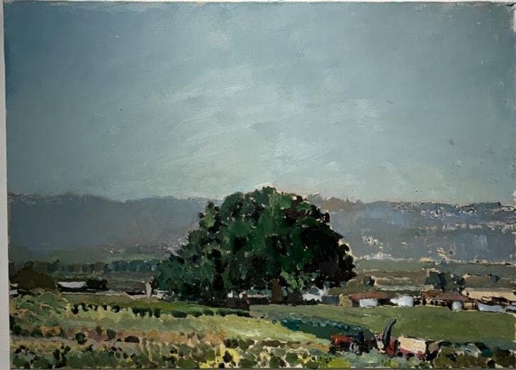 Oak Tree and Tractor